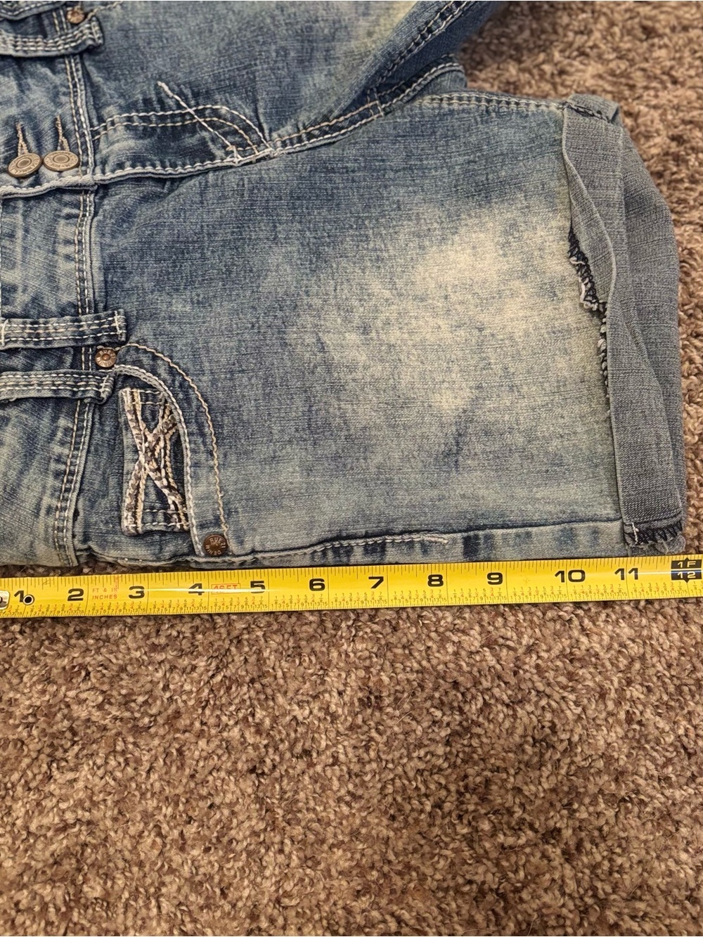 Y2K Juniors Rue21 Light Blue Rolled Hem Denim Shorts - Picture 7 of 7